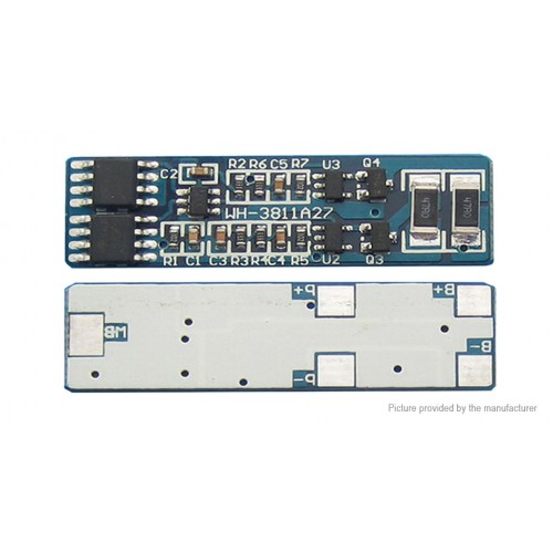 7A Battery BMS Protection PCB Board for 2-cell Rechargeable Li-ion Battery Pack
