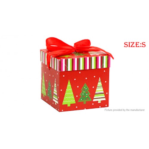 Christmas Paper Box Gift Box Stores Showcase Ornament Xmas Decor (Size S)