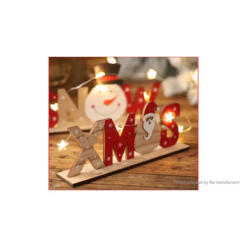 Christmas Santa Claus Styled Wooden Letter Ornament Home Xmas Table Decoration