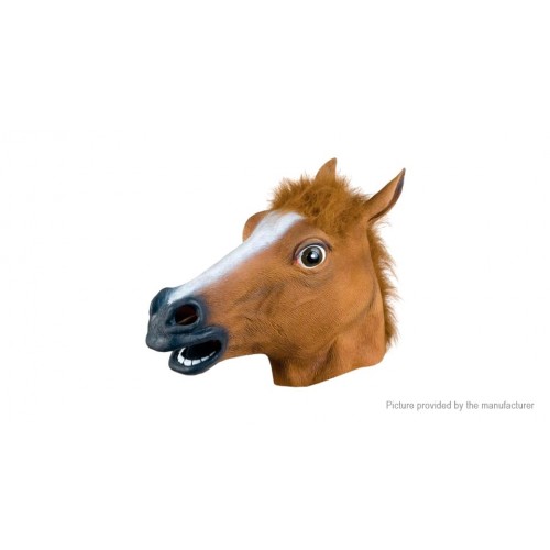 Full Face Latex Horse Head Styled Halloween Party Masquerade Mask