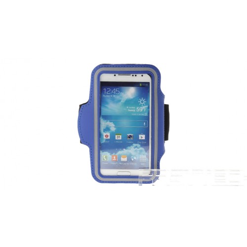 Sports Gym Nylon Arm Band Case for Samsung Galaxy S4 / i9500 (Black + Blue)